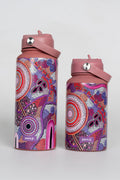 Pink Colours 650mL Insulated Stainless Steel Drink Bottle with Handle