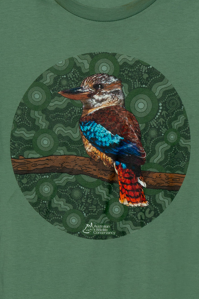 Kookaburra (Durdilapka) 'Australia Wildlife Conservancy' Sage Cotton Crew Neck Women’s T-Shirt