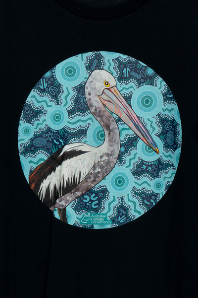 Pelican (Dhalipnha) 'Australian Wildlife Conservancy' Navy Cotton Crew Neck Women’s T-Shirt