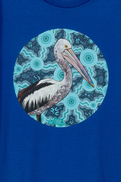 Pelican (Dhalipnha) 'Australian Wildlife Conservancy' Bright Royal Cotton Crew Neck Kids T-Shirt