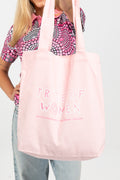 Tribe Of Women Type Pink Cotton Canvas Carry Bag