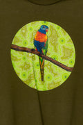 Lorikeet 'Australian Wildlife Conservancy' Army Cotton Crew Neck Kids T-Shirt