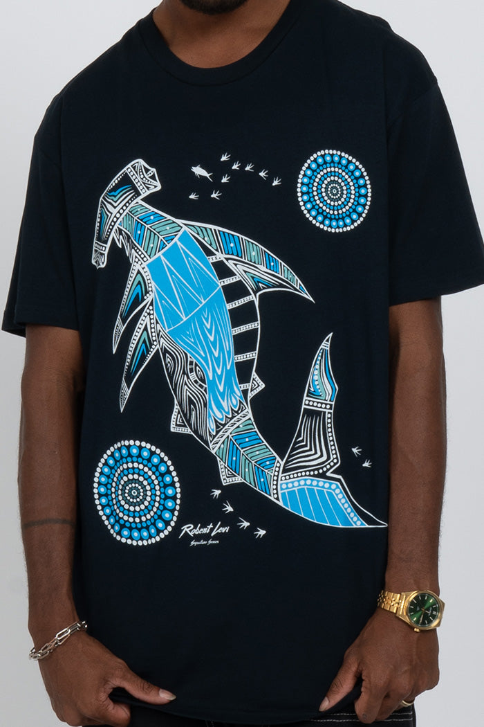 Hammerhead School Navy Cotton Crew Neck Unisex T-Shirt