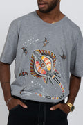 Stingray Fever Grey Marle Cotton Crew Neck Unisex T-Shirt