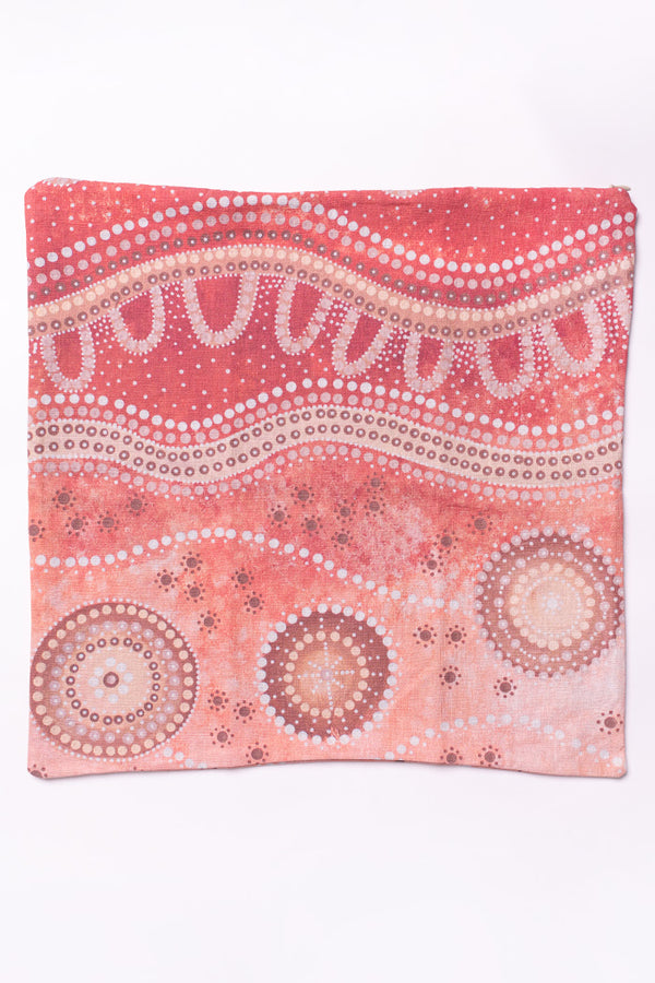 Yawalanha (Watch One Another) Linen Cushion Cover (45cm x 45cm)