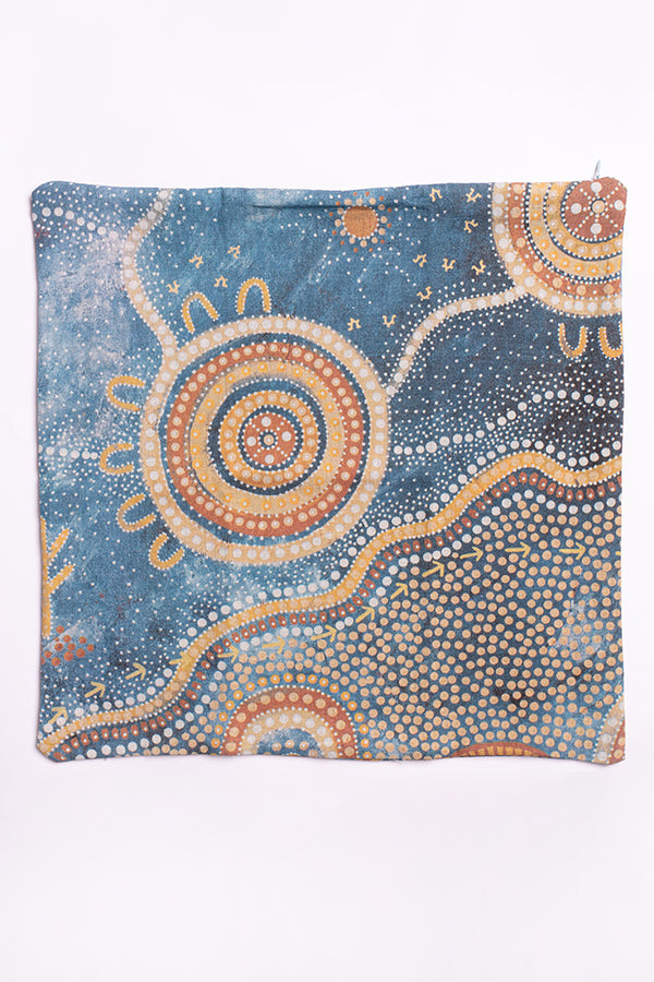 Yilawura (Night) Linen Cushion Cover (45cm x 45cm)