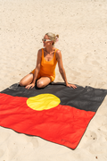 "Raise The Flag" Aboriginal Flag Sand Free rPET Beach Towel (160x160cm)