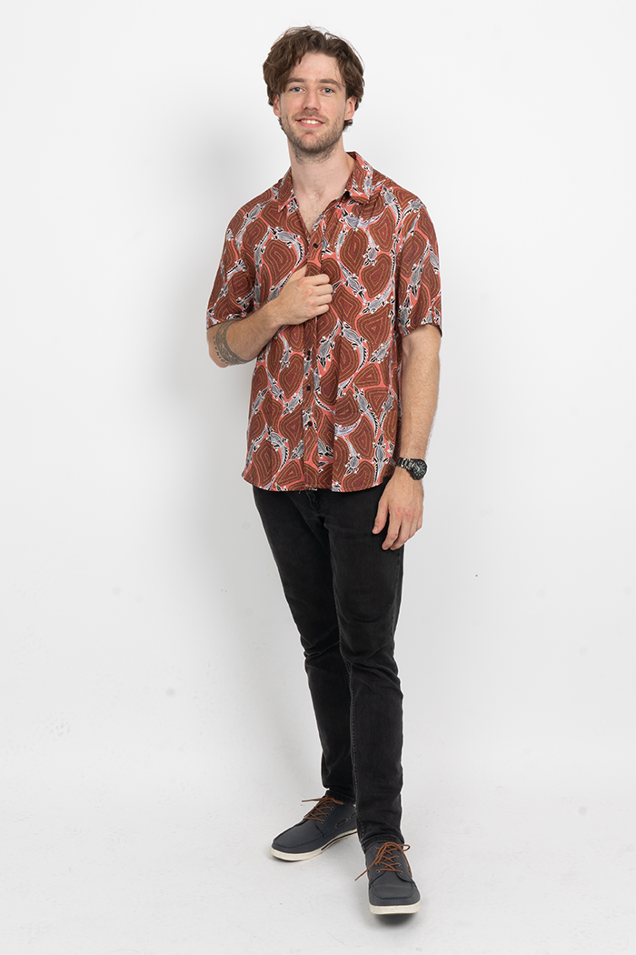 Croc Story Men's Button Up Shirt