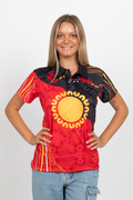 Sun Soaked Aboriginal Flag Women's Fitted Polo Shirt