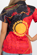 Sun Soaked Aboriginal Flag Women's Fitted Polo Shirt