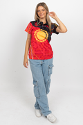 Sun Soaked Aboriginal Flag Women's Fitted Polo Shirt