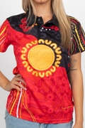 Sun Soaked Aboriginal Flag Women's Fitted Polo Shirt