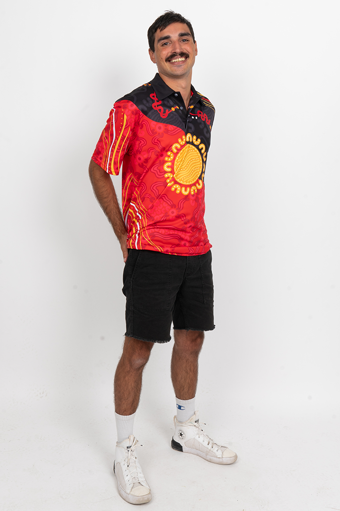 Sun Soaked Aboriginal Flag Unisex Polo Shirt