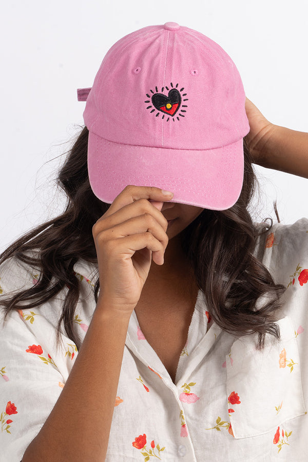 Our Heart Flag Pink Vintage Washed Cap