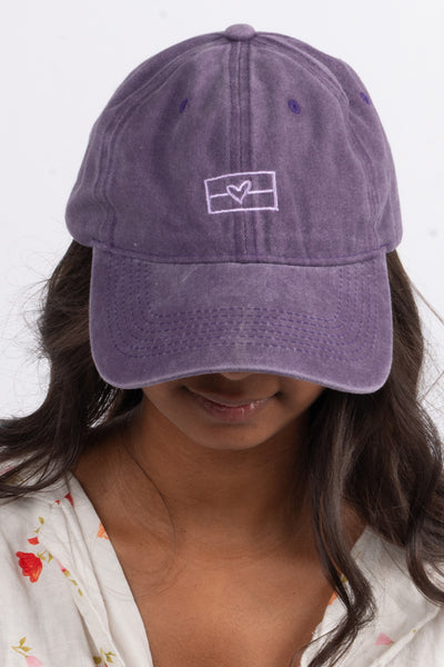 Heart Aboriginal Flag Purple Vintage Washed Cap