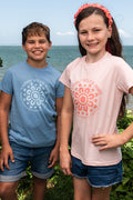 NAIDOC 2025 Circle Monochrome Pink Cotton Crew Neck Kids T-Shirt