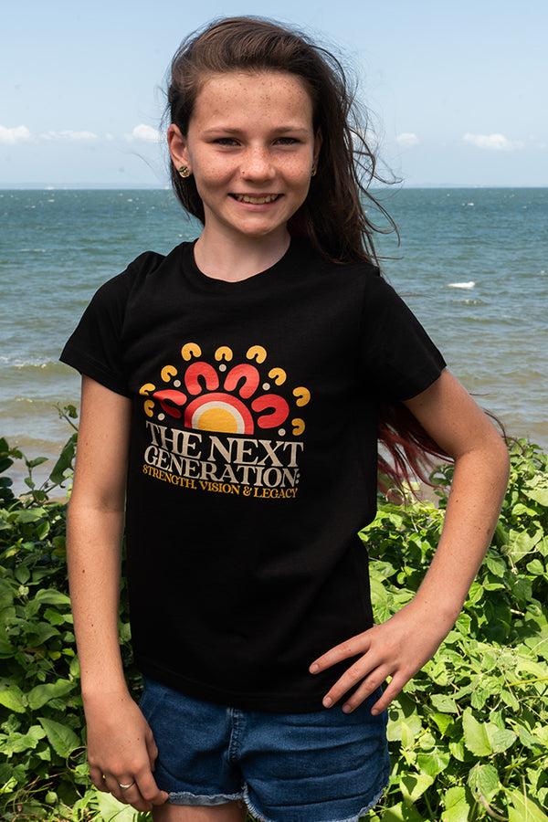 The Next Generation NAIDOC 2025 Black Cotton Crew Neck Kids T-Shirt