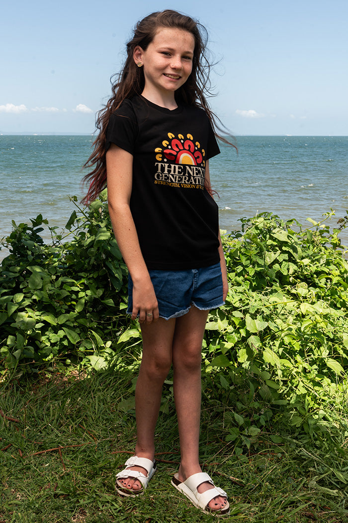 The Next Generation NAIDOC 2025 Black Cotton Crew Neck Kids T-Shirt