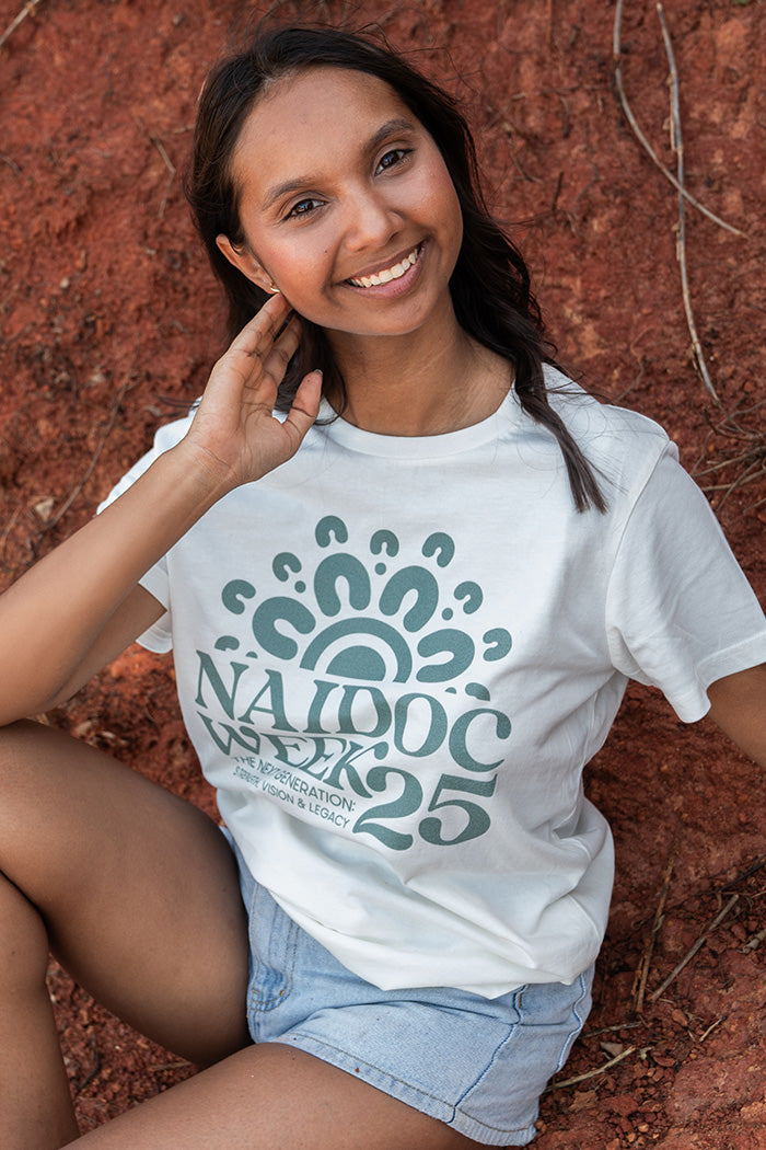 NAIDOC 2025 Monochrome Natural Cotton Crew Neck Women's T-Shirt