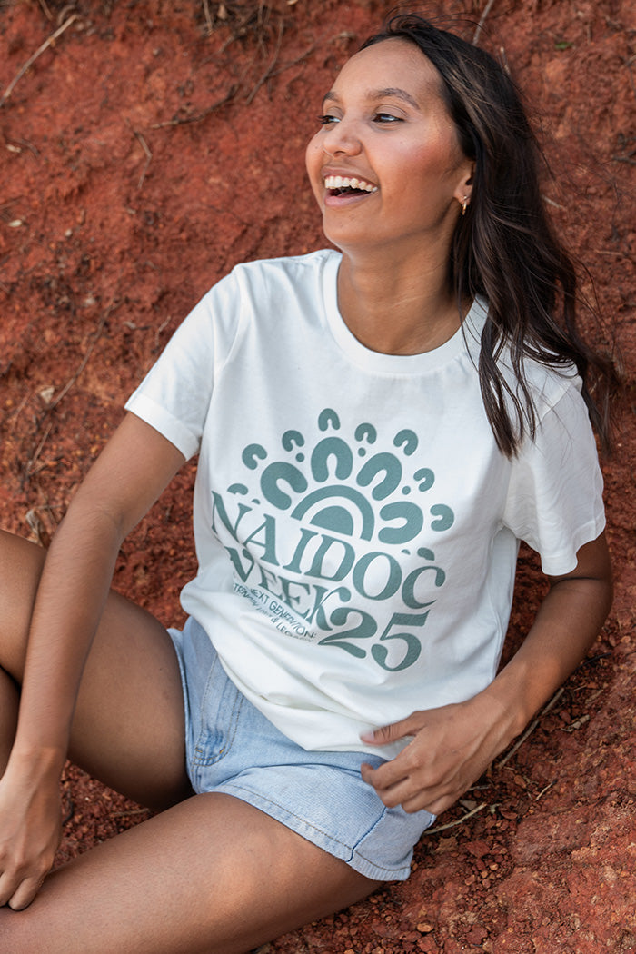 NAIDOC 2025 Monochrome Natural Cotton Crew Neck Women's T-Shirt