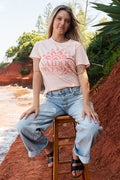 NAIDOC 2025 Monochrome Pale Pink Cotton Crew Neck Women's T-Shirt