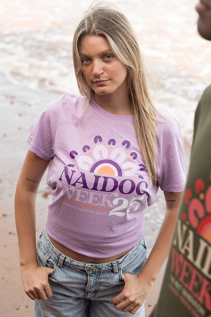 NAIDOC 2025 Lavender Cotton Crew Neck Women's T-Shirt