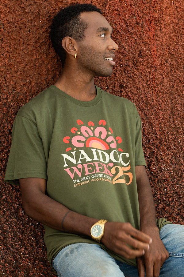 NAIDOC 2025 Army Cotton Crew Neck Unisex T-Shirt