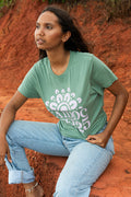 NAIDOC 2025 Monochrome Sage Cotton Crew Neck Women's T-Shirt