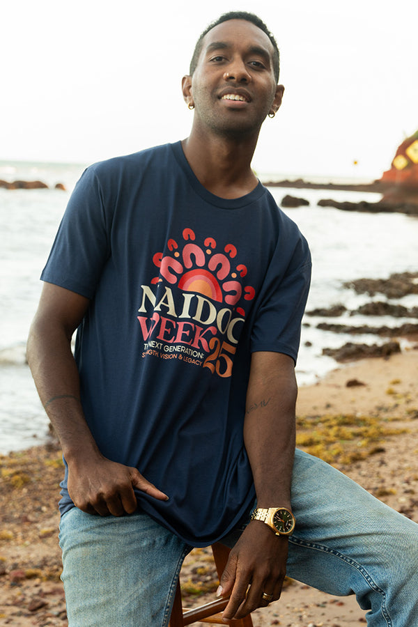 NAIDOC 2025 Midnight Blue Cotton Crew Neck Unisex T-Shirt