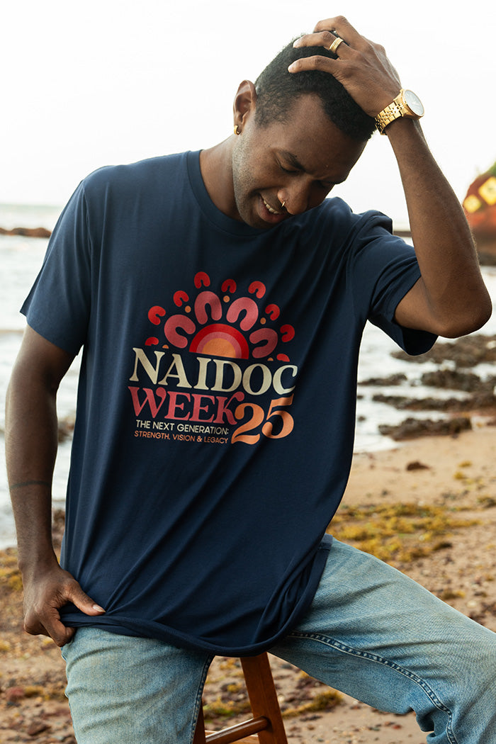 NAIDOC 2025 Midnight Blue Cotton Crew Neck Unisex T-Shirt