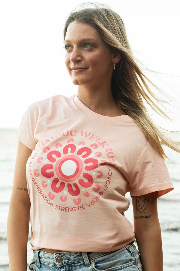 NAIDOC 2025 Circle Pale Pink Cotton Crew Neck Women's T-Shirt