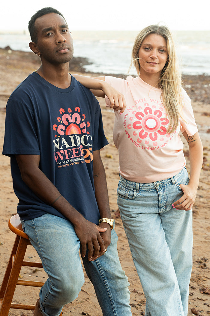 NAIDOC 2025 Circle Pale Pink Cotton Crew Neck Women's T-Shirt