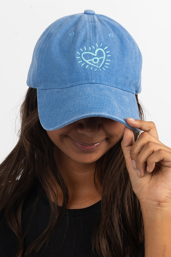 Our Heart Flag Light Blue Vintage Washed Cap