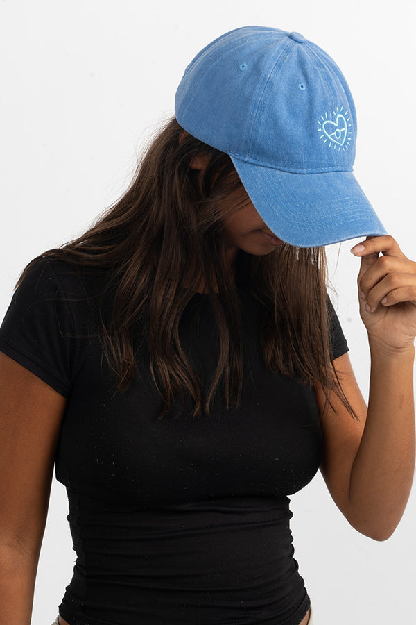 Our Heart Flag Light Blue Vintage Washed Cap