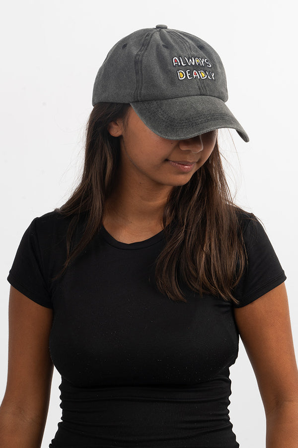 Always Deadly Black Vintage Washed Cap