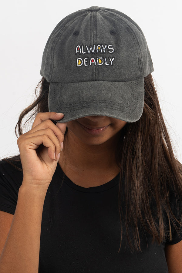 Always Deadly Black Vintage Washed Cap