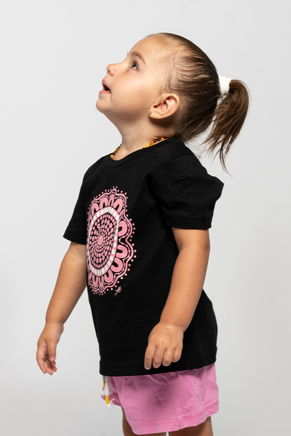 Boobie Sista Black Cotton Crew Neck Kids T-Shirt