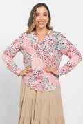 Unified Moments V Neck Women's Long Sleeve Blouse