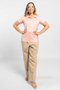 Unified Moments UPF50+ Peach Fuzz Bamboo (Simpson) Women's Fitted Polo Shirt