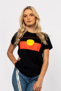 "Raise the Flag" Aboriginal Flag (Large) Black Women's T-Shirt Boxed Bundle 2