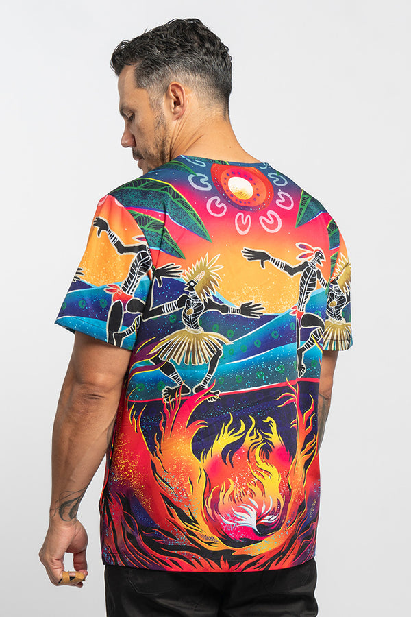 Fire Spirit People Unisex Three Pocket Scrub Top