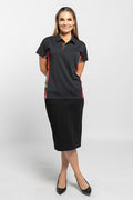 Generational Flames NAIDOC 2024 Black Bamboo (Simpson) Women's Fitted Polo Shirt