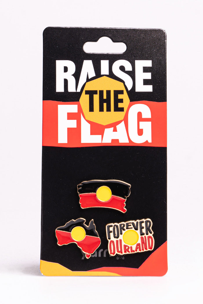 "Raise the Flag" Aboriginal Flag (Large) Black Women's T-Shirt Boxed Bundle 2