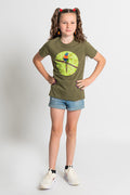 Lorikeet 'Australian Wildlife Conservancy' Army Cotton Crew Neck Kids T-Shirt