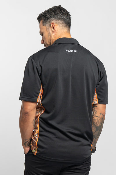 Campfire NAIDOC 2024 Black Bamboo (Simpson) Unisex Polo Shirt