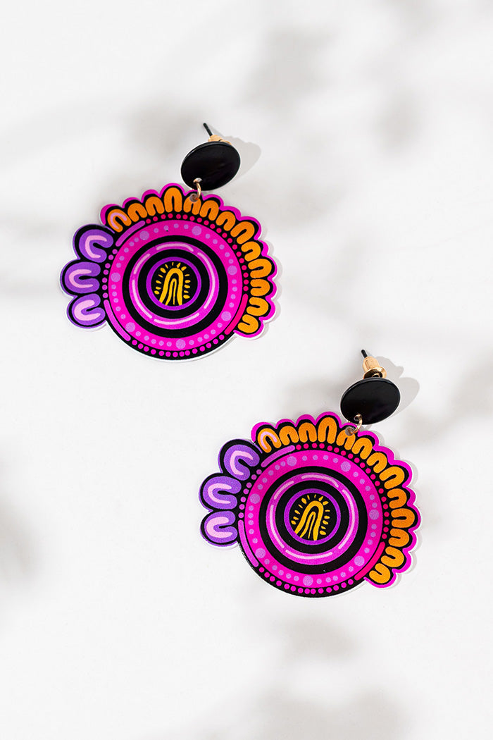 Mother Round Earrings