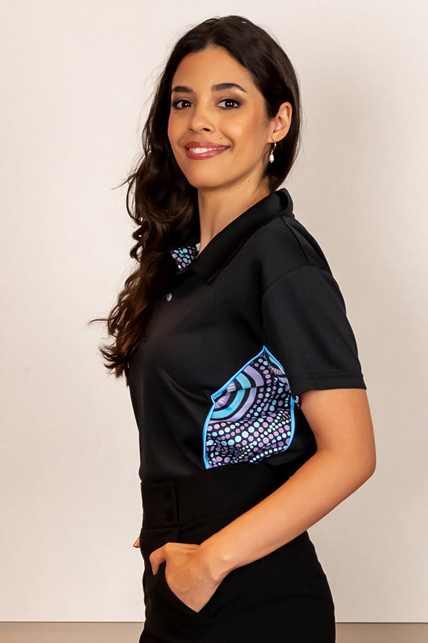 Our Future, Together Black Bamboo (Simpson) Women's Fitted Polo Shirt