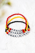 "Aboriginal, Strong & Proud" Statement Beaded Bracelets (3 Pack) - FREE GIFT