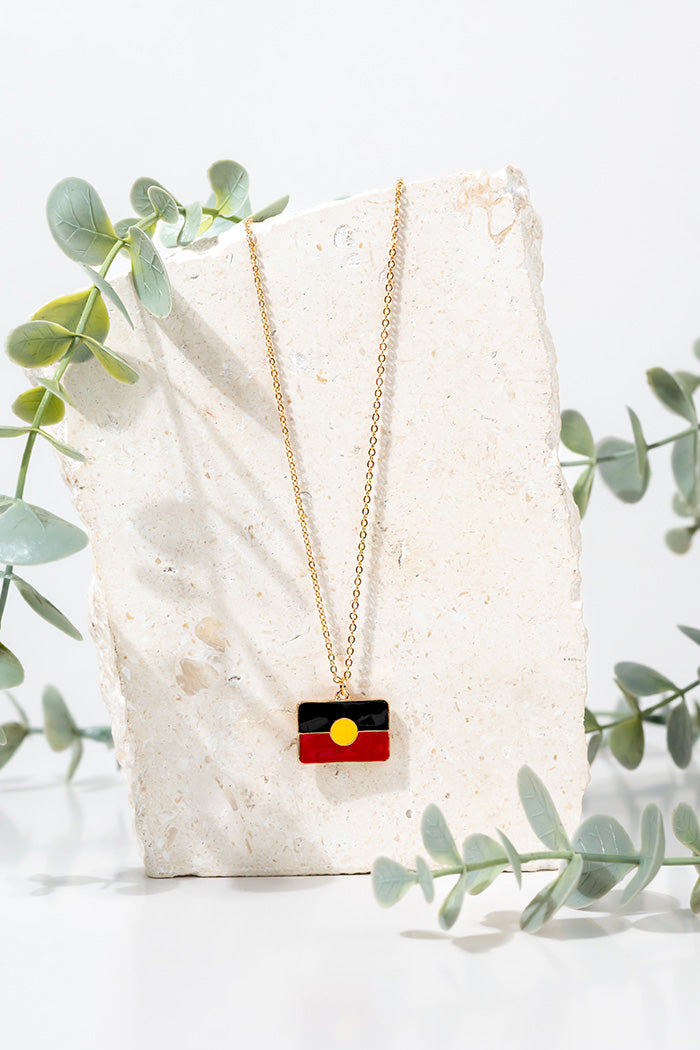Raise The Flag Aboriginal Flag Necklace