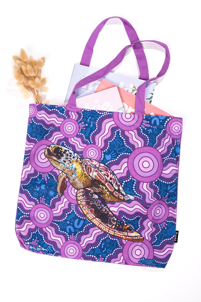 Sea Turtle 'Australian Wildlife Conservancy' Premium Canvas Full Print Tote Bag